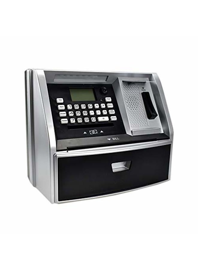 Like Talking ATM Savings Bank, Digital Piggy Bank, ATM Money Coins Machine for Kids Birthday Gift (Silver/Black) - Image 1